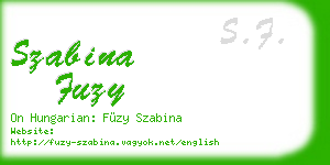 szabina fuzy business card
