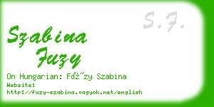 szabina fuzy business card